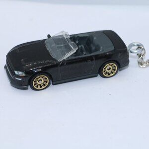 Matchbox black convertible Mustang 1:64 scale keychain